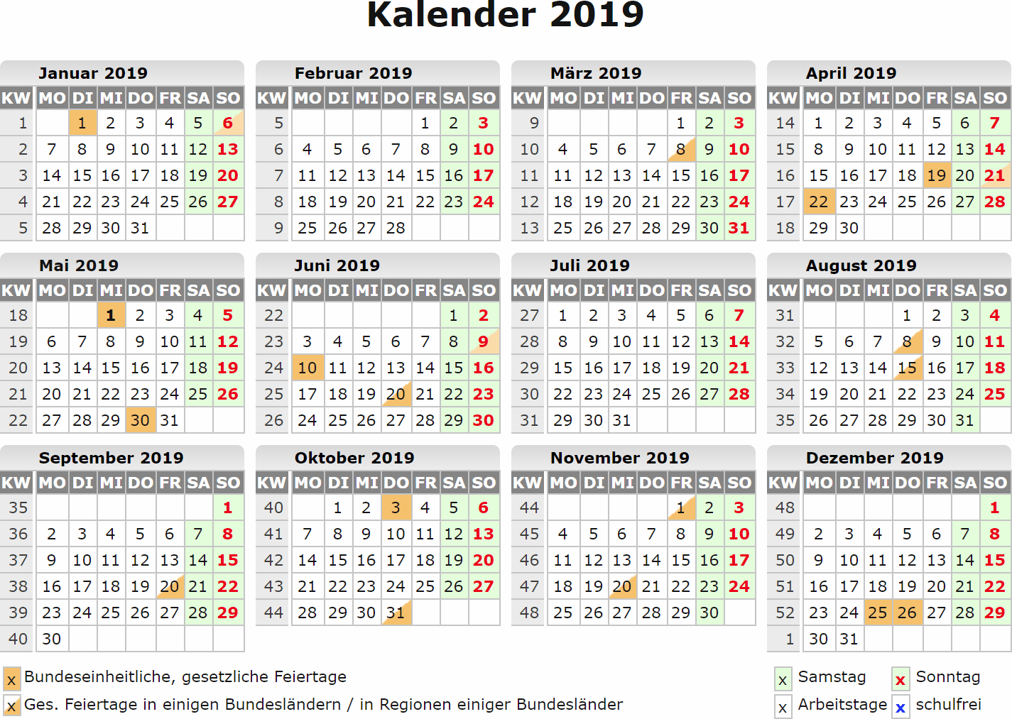 Kalender 2019 VNR43 - TLYP